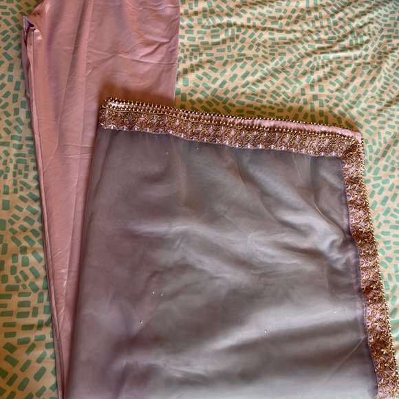 Dusty Purple Net Anarkali - Picture 7 of 9